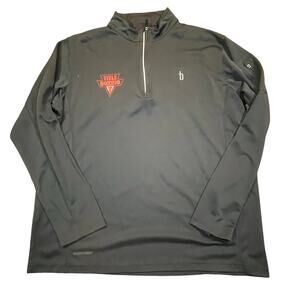 Title Boxing Mens XL Quarter Zip Athletic Pullover Gray Training Gym Top